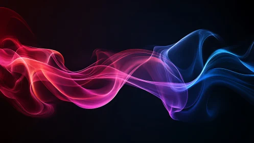 Color gradient light waves curve across dark abstract background