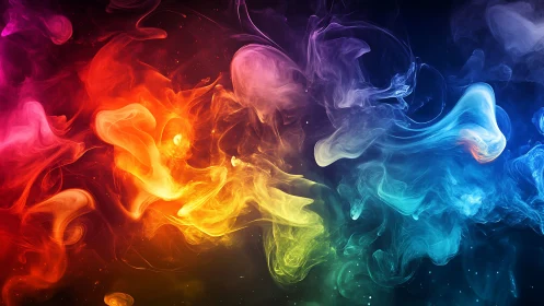 Chromatic nebula clouds form dynamic abstract spectral flow