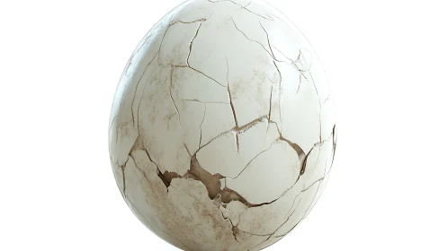 Gently cracking white egg sphere hinting at quiet new beginnings.