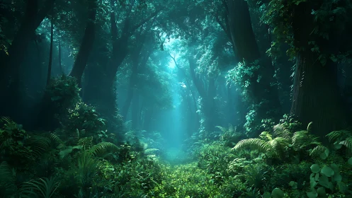 Luminescent Cathedral: Nature's Verdant Sanctuary.