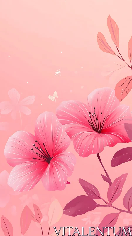 Pink Cosmos: Delicate Flowers in Soft Gradient Harmony.
