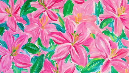 Brushstroke Lily Riot in Bubblegum Spring Bloomscape.