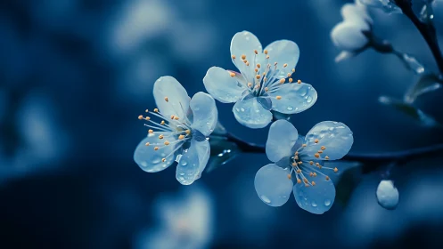 Crystalline Blossoms Wearing Dewdrops Like Jewels.