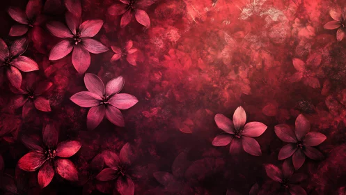 Crimson Blooms Dance Through Velvet Darkness