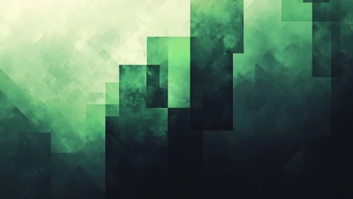 Layered emerald geometric gradient with atmospheric depth study.