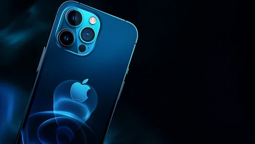Premium Blue iPhone 12 Pro with Triple Camera System.