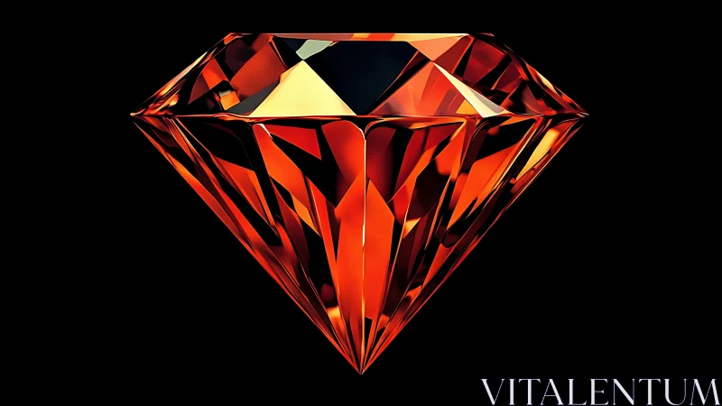 Crimson gemstone prism glows with razor-cut geometry.