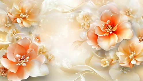 Delicate Blooms in Soft Peach and Cream Hues.