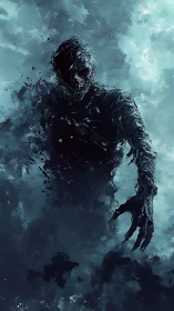 Shattered Wraith Rising From Frozen Midnight Fog.