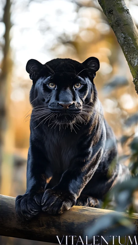 Ebony Prowler: A Panther's Magnetic Stare.