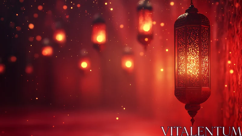 Amber lantern corridor pouring quiet fire into the dusk.