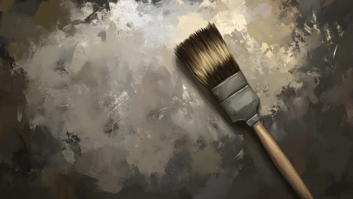 Artistic paintbrush on textured abstract background, digital style.