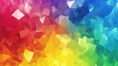 Prismatic rainbow shards drifting through soft digital light.