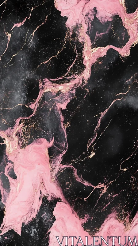 Pink and black marble texture with subtle gold veins.