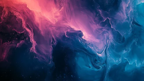 Nebula-like digital abstraction in pink and blue tones.