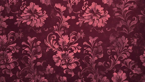 Garnet damask garden where vintage florals quietly glow.