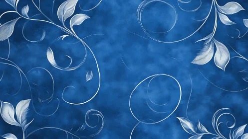 Silver leaf swirls dancing across a dreamy blue sky.