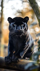 Ebony Prowler: A Panther's Magnetic Stare.