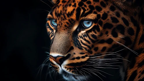 Brilliant Blue Eyes: A Leopard's Striking Gaze