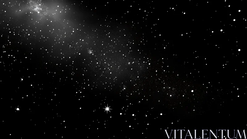 High contrast starfield with diffuse galactic dust lane