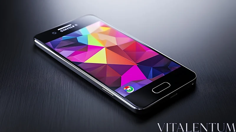Premium Smartphone Displays Vibrant Geometric Abstract Wallpaper.