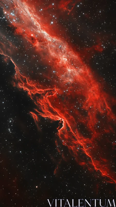 Ionized red nebula ridge stretches diagonally through dense starfield