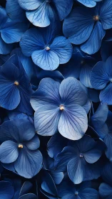 Blue Hydrangea Petals: Macro Botanical Study with Translucent Cellular Structure