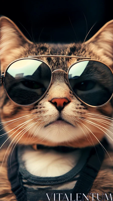 Cool Cat in Shades Looking Absolutely Stylish.