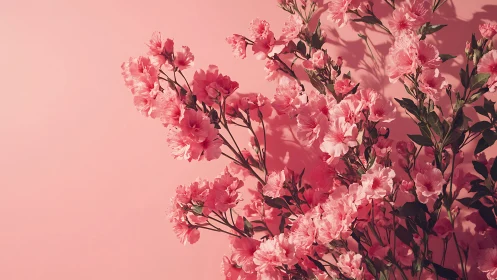 Delicate Pink Carnations Blooming in Soft Light.