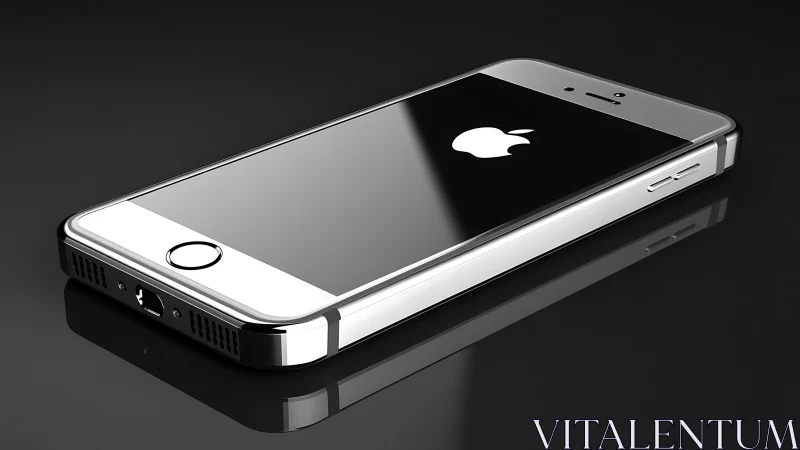 iPhone 5 Device Rendering on Black Reflective Surface.