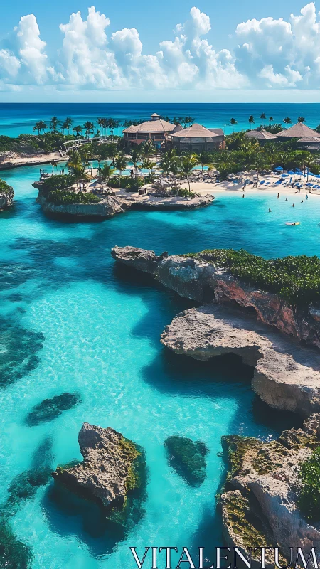 Turquoise Paradise: Tropical Resort Nestled in Island Sanctuary