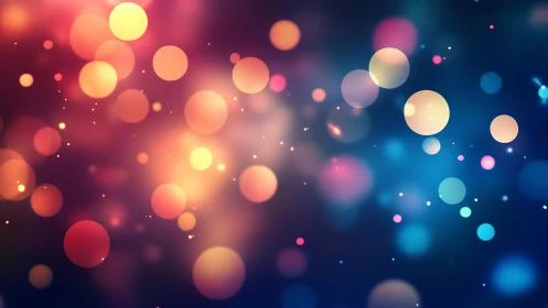 Vibrant bokeh light circles abstract background in vivid colors.