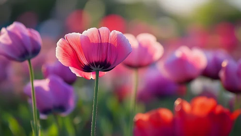 Radiant Poppy Blooms in a Garden of Dreams.