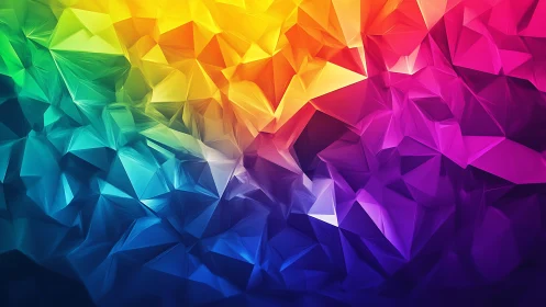 Polygonal gradient surface forms continuous rainbow spectrum