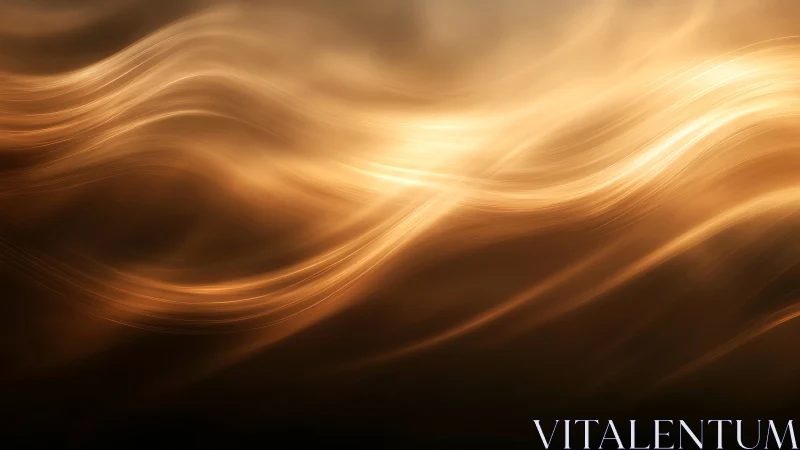 Golden light waves forming smooth flowing abstract lines.