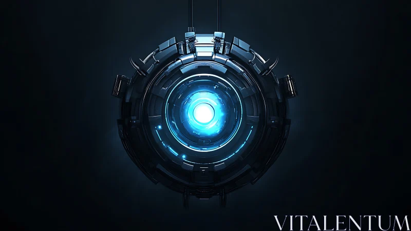 Gentle blue reactor core glowing in a quiet digital void.