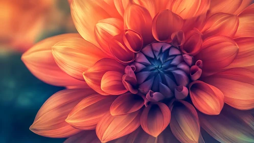 Botanical Macro Study: Dahlia Bloom with Radiant Petal Gradients.