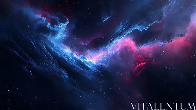 Nebula-like interstellar cloud forms span a dark star field