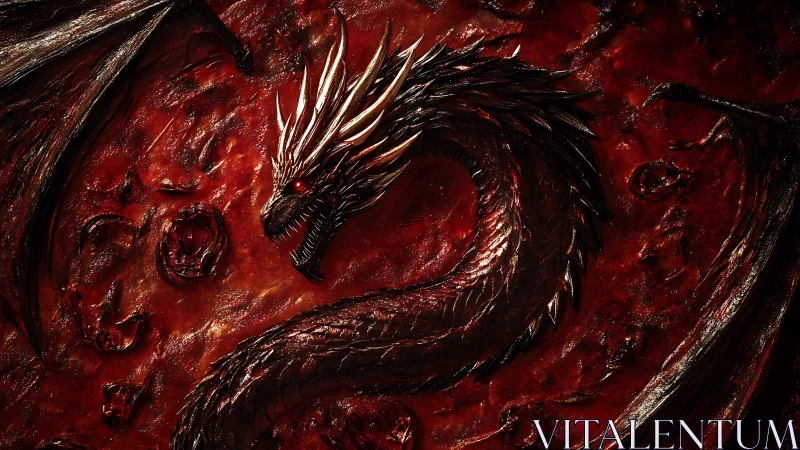 Blood-red inferno curls as a crown-scaled dragon awakens