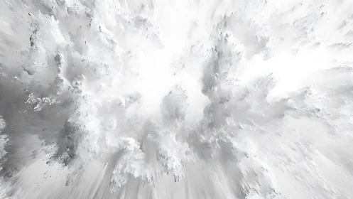 Dynamic white powder explosion in abstract modern digital art.