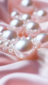 Blush satin cradle for luminous pearls in gentle bloom.