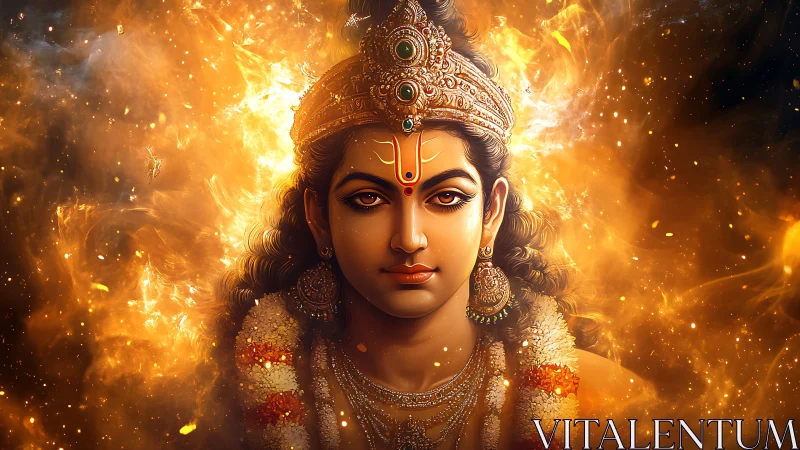 Radiant divine portrait glowing with warm golden light.