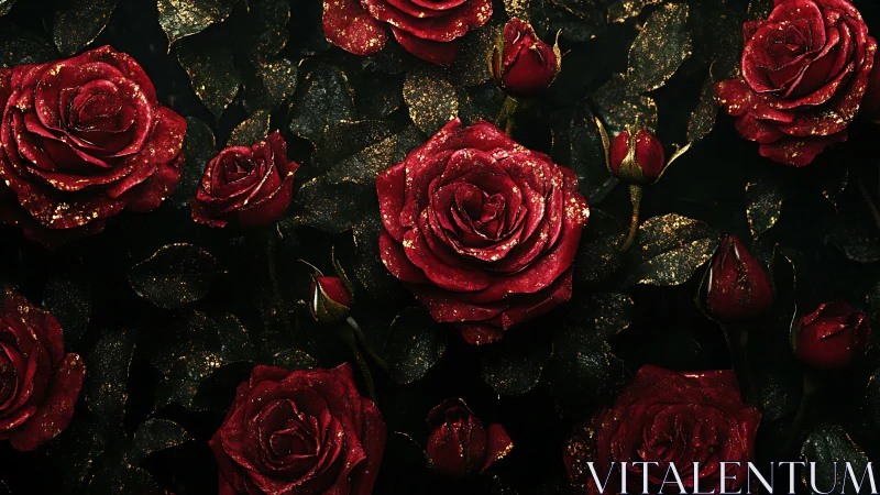 Crimson Elegance with Golden Shimmer.