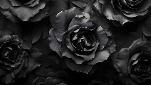 Black Roses in High Contrast Monochrome.