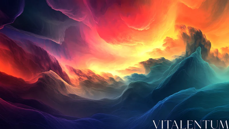 Spectral nebula topography with luminous chromatic turbulence.