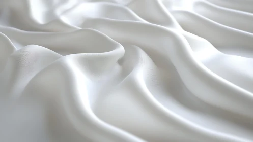 Soft White Silk Fabric with Elegant Folds in Minimalist Style.