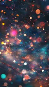 Neural network style light strands form layered bokeh field