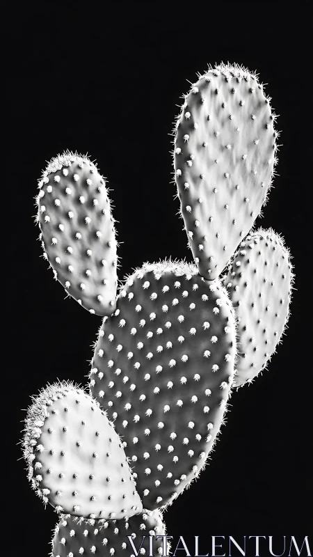 Soft desert cactus pads glowing gently against night.