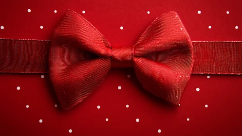Crimson bow and ribbon turning simple red into celebration.