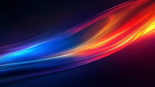 Vibrant abstract light waves on dark background, digital art style.
